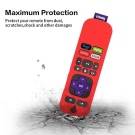 2Pcs Upgraded Protective Cover for TCL Roku TV Steaming Stick 3600R Remote Controller, WQNIDE Silicone Case Anti/Drop/Slip/Scratch/Dust,Universal Sleeve for RCAL7R/3921/3800/3810 (Red+Glow Blue)