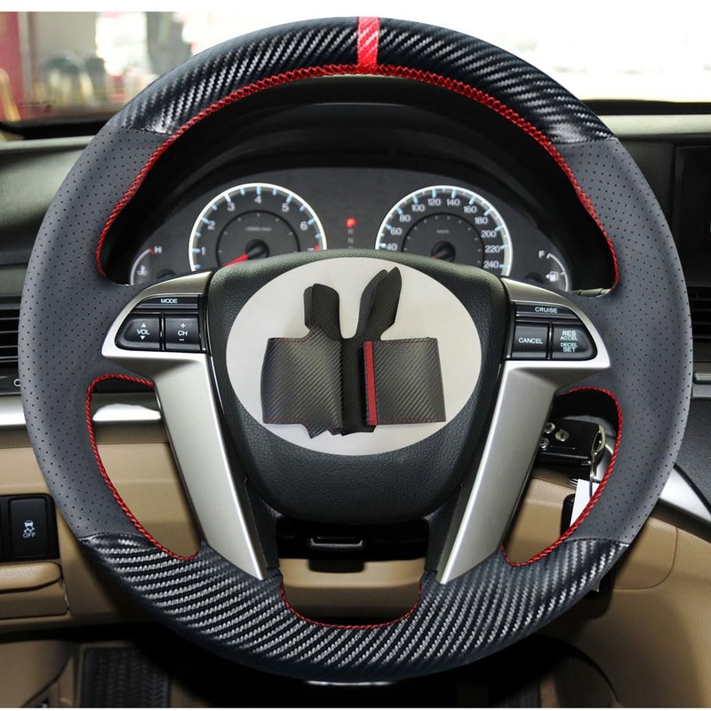 Kivnto DIY Carbon Fiber Steering Wheel Covers for Honda 8th