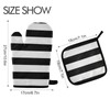 susiyo Classic Black and White Striped Oven Mitts and Potholders