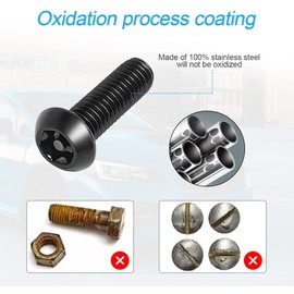 XINLIYA Anti Theft License Plate Screws Kits- Rustproof Stainless Steel Car Tag Plate Mounting Hardware, M6 (1/4") Tamper Proof Screws, Fastener Nut, Caps Cover for Front Rear Frame Holder Mounting