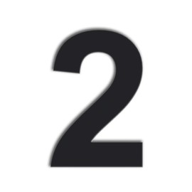 QT Modern House Number - EXTRA LARGE 10 inch BLACK - Stainless Steel (Number 2 Two), Floating Appearance, Easy to Install and Made of Solid 304 Stainless Steel