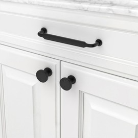 KNOKLOCK 10 Pack Matte Black Cabinet Pulls 5 Inch(128mm) Hole Centers,Kitchen Cabinet Handles Cabinet Hardware Drawer Pulls for Dresser Cupboard Wardrobe