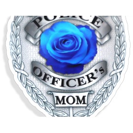 Real Sticky Proud Police Officer Mom Badge Sticker Blue Line Laptop Car Vehicle Window Decal