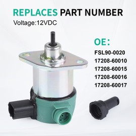 ANDO RACING Fuel Shut Off Solenoid Fits Kubota V1205 V1505 V1305 D1105 D1005 D905 Replace# 17208-60015 17208-60016 17208-60017 17208-60010 Kubota Accessories