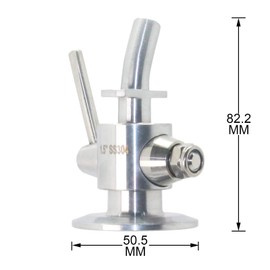 QiiMii Stainless Sampling Valve Beer Sampling Valve SS304 Clamp End 1.5" (1.5 Inch)