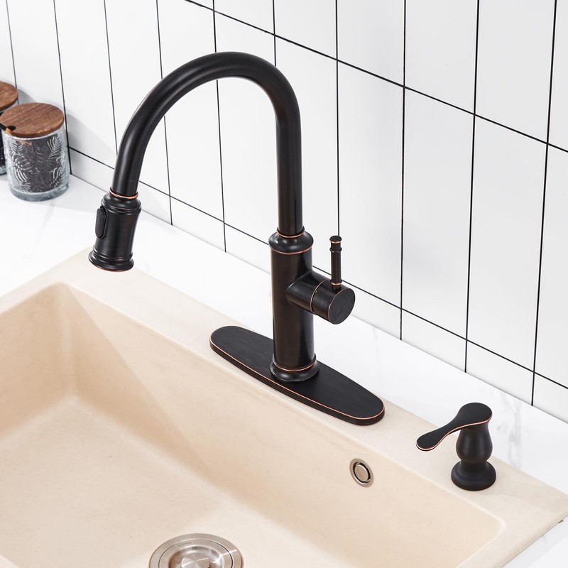 GAGALIFE Kitchen Sink Soap Dispenser Oil Rubbed Bronze, Built in