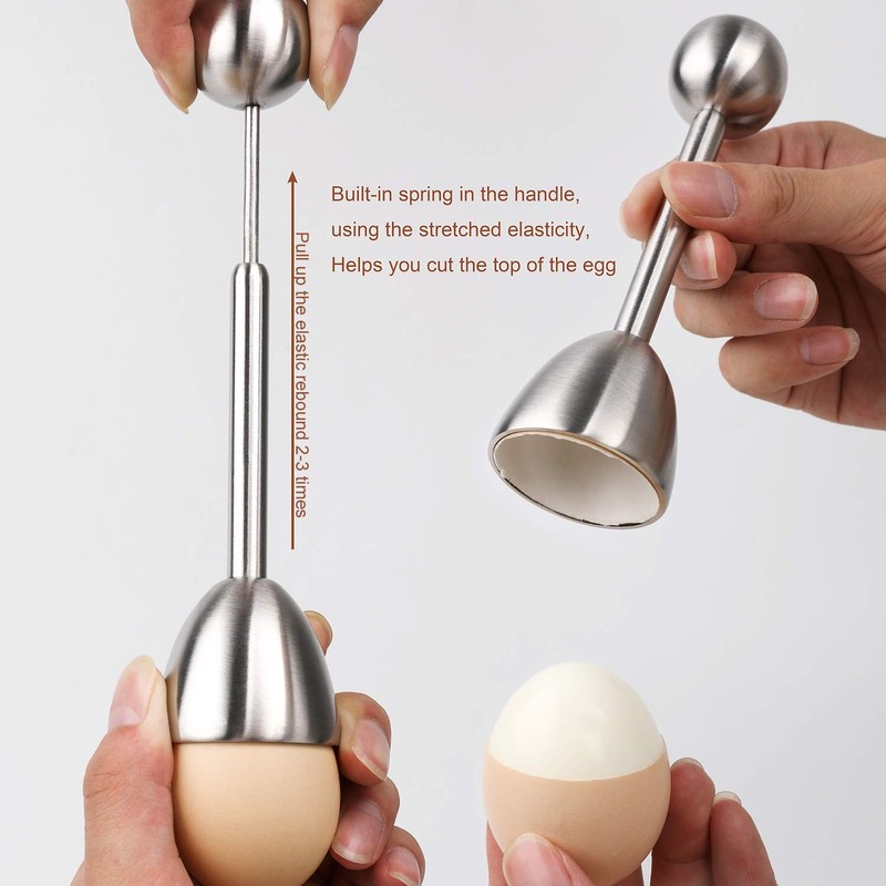Egg Cracker Topper Set for Soft Hard Boiled Eggs Shell