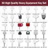 MOUNTPARTS 50 Heavy Equipment Keys Set Kubota JCB Cat Yanmar