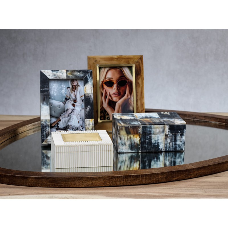 Zodax African Black Horn Inlaid Photo Frame - 4x6