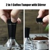 2 in 1 53mm Espresso Coffee Tamper with Stirrer Stainless