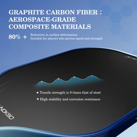 Pickleball Paddles Set of 2 - Graphite Carbon Fiber Pickle Ball Paddle Composite -USAPA Approved Pro Pickle Racket -14mm Lightweight PP Honeycomb Core -Men's and Women's Outdoor Game Gift Set/Blue