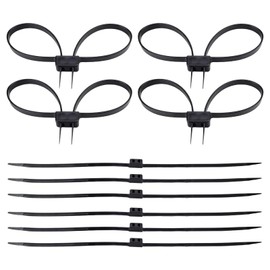 DEANKEJI Pack of 10 Cable Ties Long, Double Locking Disposable Handcuffs, 700 mm x 12 mm Nylon Navel Tie Set, Tear-Resistance, Black Cable Ties for Workshops, Cable Management, Gardening