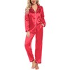 Senert Satin Pajamas Women’s Long Sleeve Sleepwear Silk Soft Button