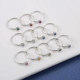 Simple Birthstone Rings for Women Jewelry 925 Sterling Silver Colorful Cubic Zirconia Stackable Promise Ring Gift for Her (April, 4)