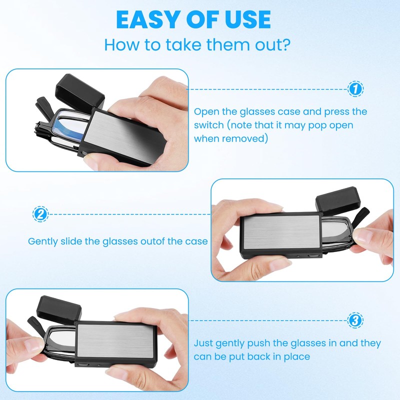 Riwissipa Portable Foldable Blue Light Blocking Reading Glasses Ultra Thin