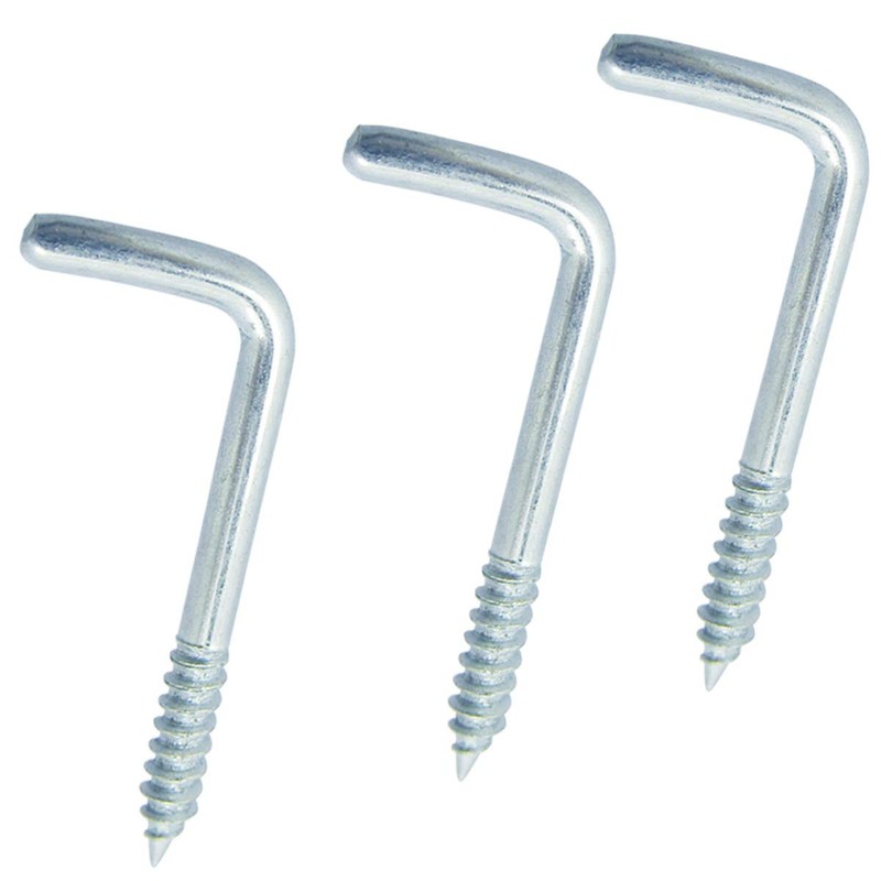 Shells 50PCS Silver Color Carbon Steel Metal Right-Angle Hooks 7