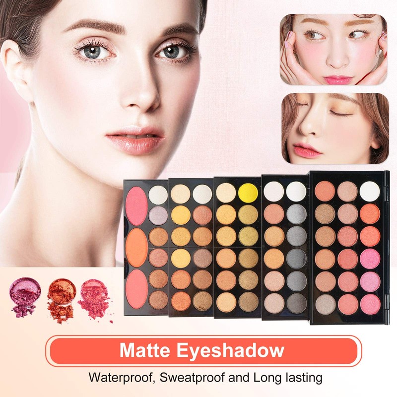 JasCherry 148 Colours Shimmer Eyeshadow Makeup Palettes with Concealer, Blush