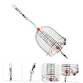 Kisangel 30pcs Stainless Steel Fishing Bait Trap Cage Basket Feeder for Eels Crabs Lobsters Shrimps Solid Welded Mesh Structure for Practical Use