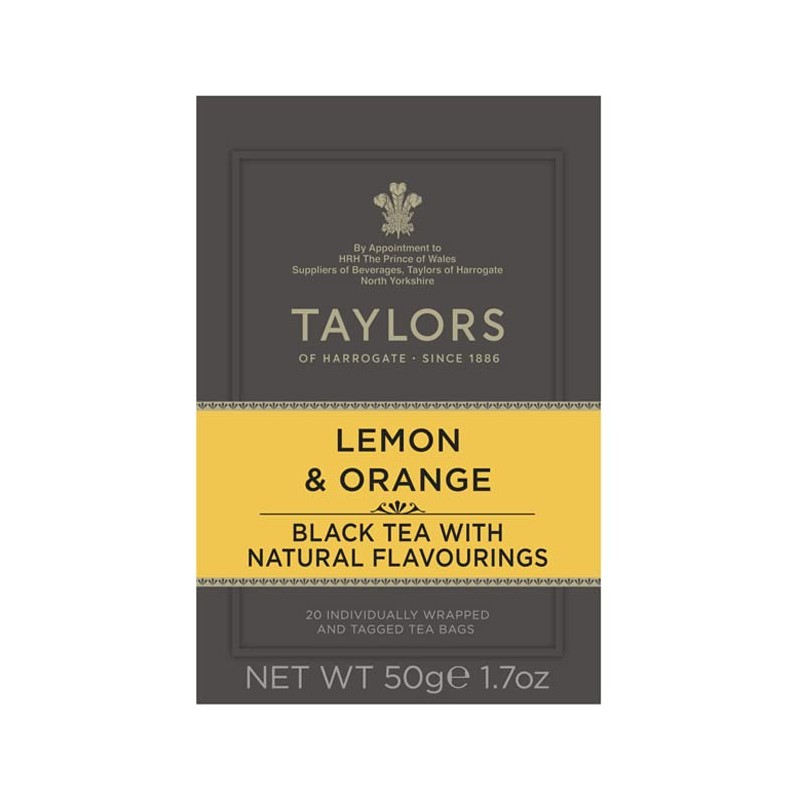 Taylors of Harrogate Lemon & Orange, Black Tea, Individually Wrapped