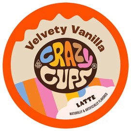 Crazy Cups Vanilla Latte Pods, Rich & Velvety Vanilla Coffee Latte, Single Serve Vanilla Latte Pods for Keurig K Cup Brewers, 22 Count