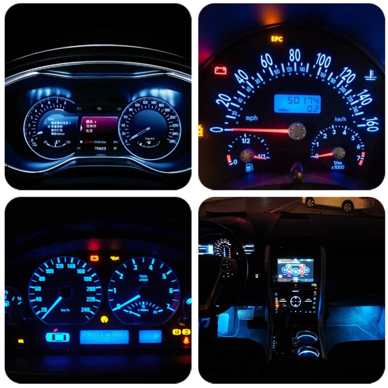 WLJH 10 Pack Ice Blue Canbus T5 Led Bulb 2721