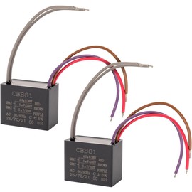 CBB61 4.5uf+6uf+5uf 5-Wire 250V/300V AC Ceiling Fan Capacitor by BlueStars - Pack of 2 - Replacement for Harbor Breeze & New Tech - 50/60 Hz - Electrical Power Relay Connecting Capacitor