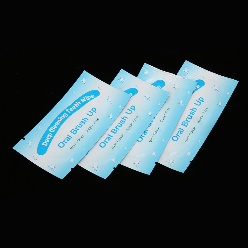 50pcs Disposable Finger Teeth Wipes Travel Portable Cleaning Dirt Removal