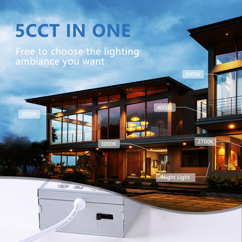 CycevSun 6 Pack LED Recessed Lighting 6 Inch with Night