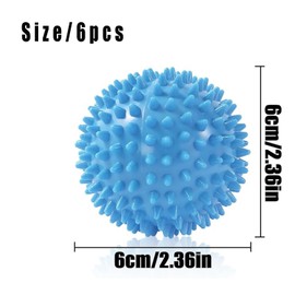 Laundry and drying balls, 6 reusable drying balls, used for drying clothes, reducing wrinkles and fluffiness of clothes