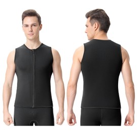 FLEXEL Wetsuit Tops Women Men 2mmJackets, Adult Neoprene Vest Front Zipper Wet Suits 1.5mm Jacket Plus Size Long Sleeve for Surfing Diving Snorkeling Kayaking SUP Other Water Sports