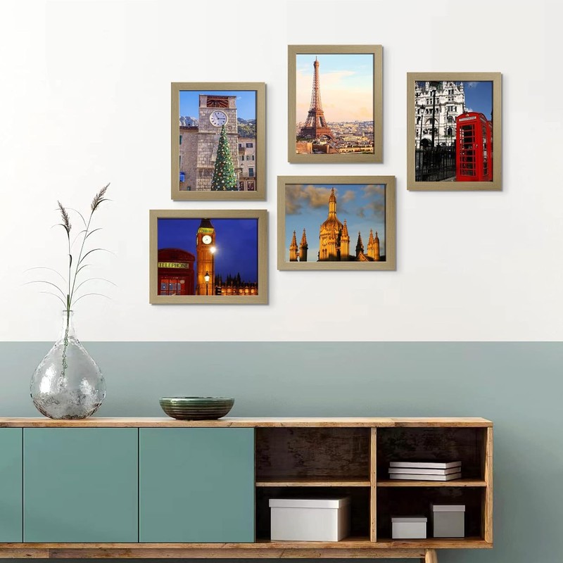 SESEAT 8x10 Picture Frame Natural Woodgrain, Display Pictures for Wall