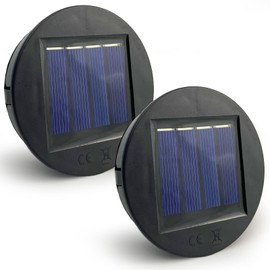 HELESIN HELESIN Solarleuchten Ersatzteile, 2 X 8cm Solarleuchten Ersatz Top mit Heller LED, IP65 Wasserdicht Solarleuchten Solarpanel Ersatzteil fr Solarlaterne, Solar Gartenleuchten und DIY