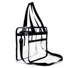 Youngever Clear Bag, Stadium Approved,Clear Tote Bag,Heavy Duty,Shoulder Straps and Zippered Top & Inside(1 Pack)