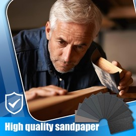 Sand Paper, Sandpaper Sheets 120/220/320/400/600/800/1000/1200/1500/2000/2500/3000 Grit, 24 Pcs Wet Sandpaper for Wood, Metal and Car Polishing Sand Paper(23 x 9cm/9 x 3.6inch)