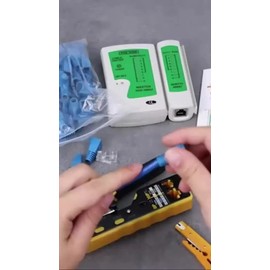 Pinza Ponchadora Crimpadora Pass Through RJ11 RJ45 Engarzado Herramienta Profesional Para Cableado De Red Ethernet Conector Modular Reparacion Y Mantenimiento De Cables