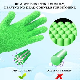 Evridwear Microfiber Plant Dusting Gloves Reusable Leaf Cleaning Glove for Houseplants,Blinds,Furniture and Small Objects