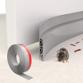 78" Door Draft Stopper for Bottom of Door, Under Door Gap Filler for Winter Cold Insulation, Door Sweep for Exterior & Interior, Weather Stripping Door Seal Blocker Noise Dust,Gray