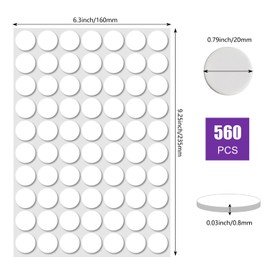 JUICENO 560 Pcs (0.79") Sticky Tack Double Sided Adhesive Dots Round Putty Clear Stickers No Trace Sticky Putty Removable Waterproof Small Stickers for Festival Decoration 20mm Sticky Dot