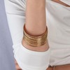 Manfnee Gold Bangle Bracelets for Women Multi Layer Stackable Textured