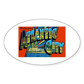 CafePress Atlantic City New Jersey Oval Car Bumper Sticker