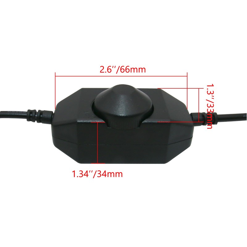 LED Strip Dimmer Switch Contorller 12-24V DC PWM Rotary Inline
