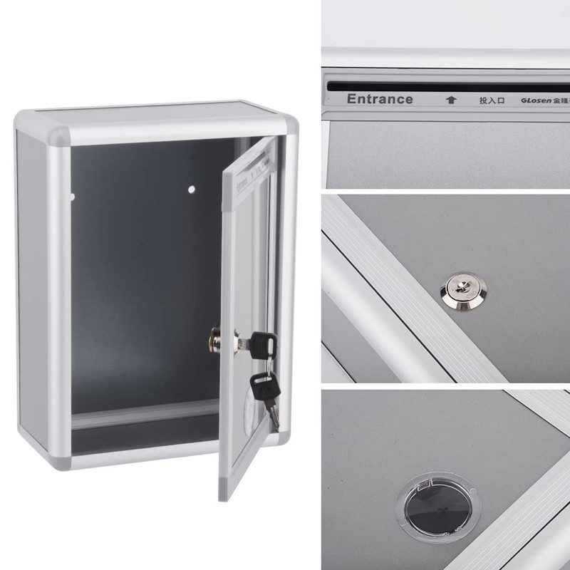 Wall Mount Mailbox, Lockable Secure Post Box, Letter Box for