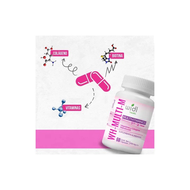 Multivitamnico Premium para Mujer WH-Multi-M con Colgeno Hidrolizado Widl Health