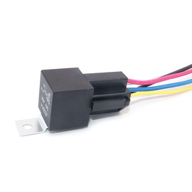 DollaTek 5Pcs JD2914 24V 40A Car Relay with Harness Sockets 5 Pin SPDT Relay with Color-labeled Wires for Automotive Truck Van Motorcycle Boat