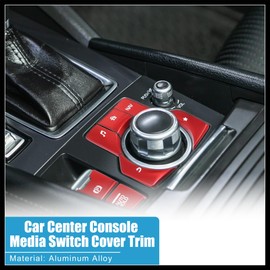 Hihaha Car Center Console Gear Panel Multi-Media Handbrake Switch Cover Trim for Mazda CX-5 2017-2020 Red (Set of 7) Durable Material