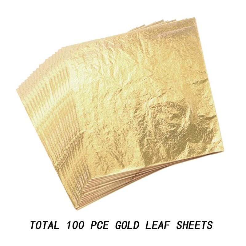 Silithus 100 Sheets Imitation Gold Leaf for Art, Crafts Decoration,Decoration