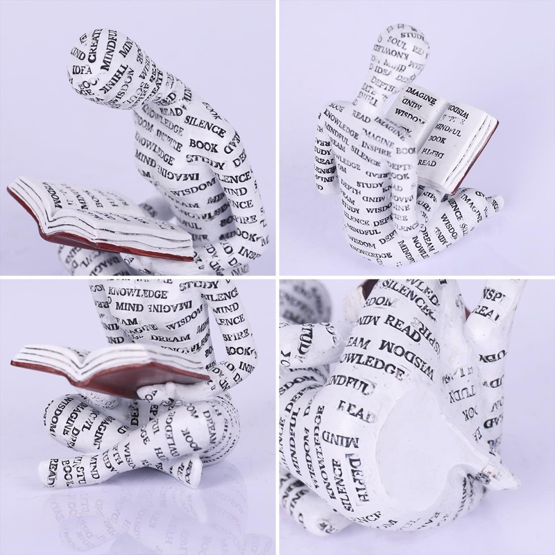 SHENGTIAN Resin Reading Woman Statue - Reading Nook Decor, Desk