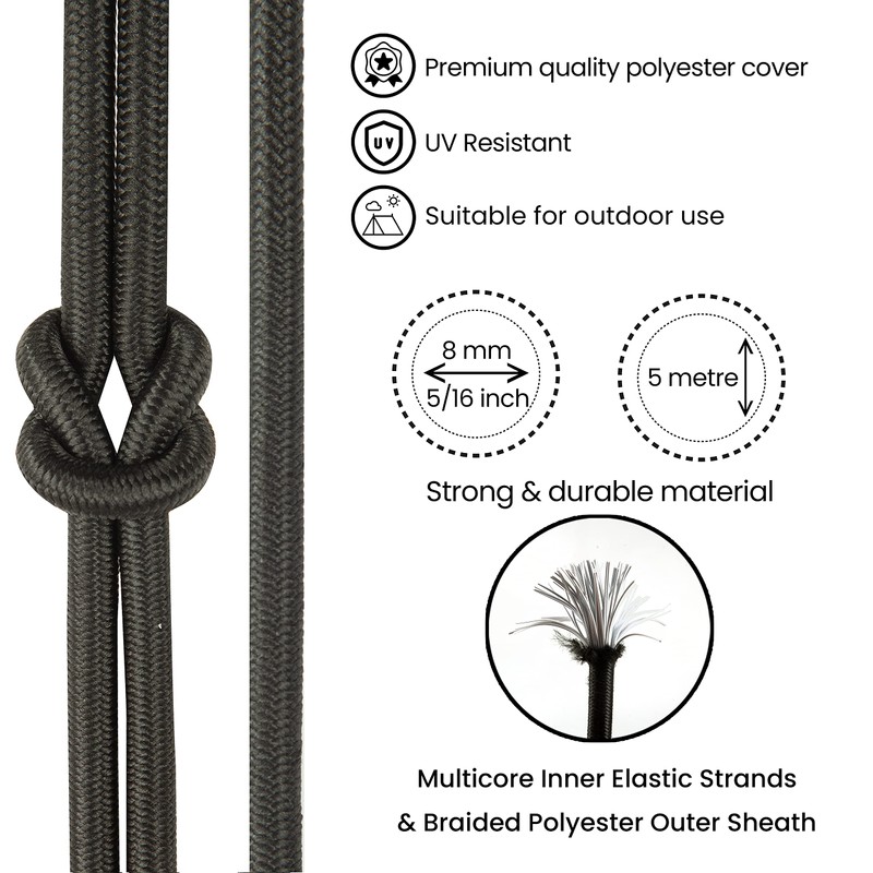 Premium Quality Bungee Cords - 4mm, 5mm, 6mm, 8mm Options