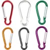 DACUAN Aluminum Carabiner Clips, 6PCS D Shape Spring Snap Hooks