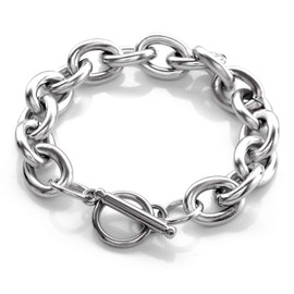 Seiya International Bracelet, Men's, Women's, Accessory, Stainless Steel, Mantel Chain, Silver, Silver Stainless Steel Metal, No